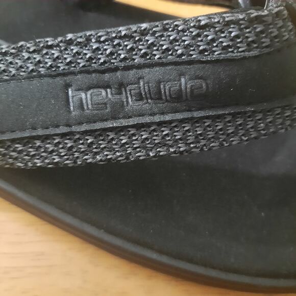 Hey Dude Mens Sami Sox Black Flip Flop Sandal - Picture 8 of 11